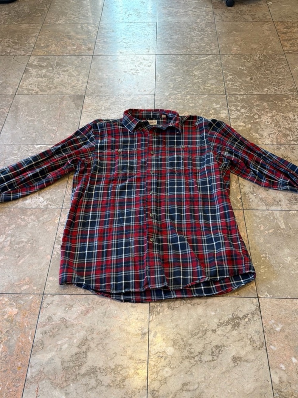 RedHead Red and Navy Plaid Button-Down Shirt